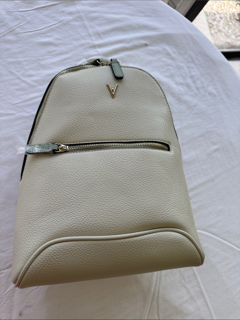 Vanessa Williams Cream Pebbled Backpack  - Convertible Everyday Bag